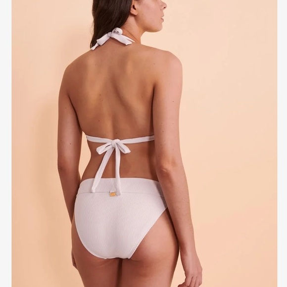 NWT Bleu Rod Beattie Walk The Line Triangle Top & Side Tie Bikini Bottom 8 White - Picture 2 of 11